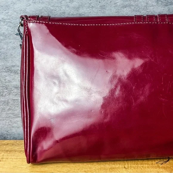 Red Patent Leather Clutch with Chain Strap, White House Black Market - Picture 5 of 8